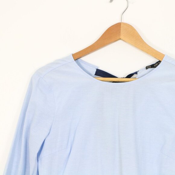 *Zara Baby Blue Ruffled Hem Romper Dress - Picture 8 of 10